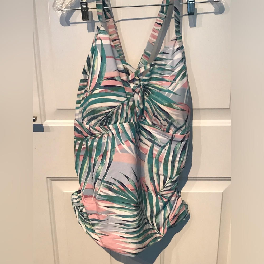 Floral Aqua contour Tankini size 2x